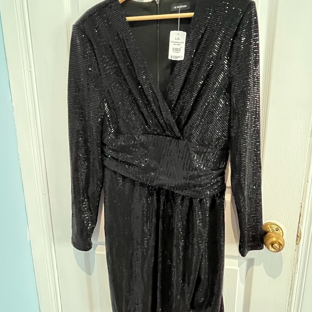 Elegant Black Sequin Dress